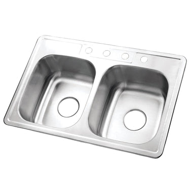 Gourmetier K33228DBN Carefree Drop-in Double Bowl Kitchen Sink Kitchen Sink Kingston Brass Default Title